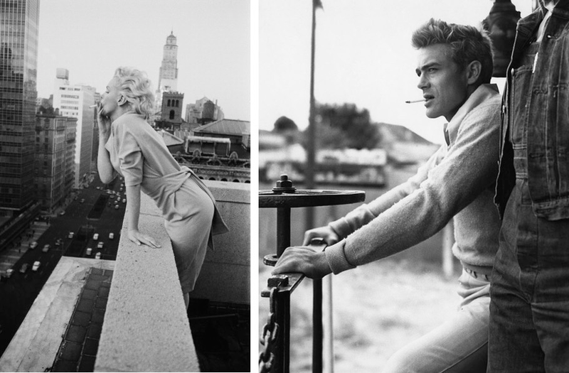 Photos of Marilyn Monroe and James Dean before they were photoshopped together